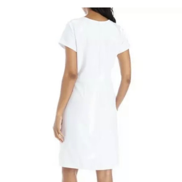 Kim Rogers Short Sleeve White Suiting Dress - Picture 2 of 5